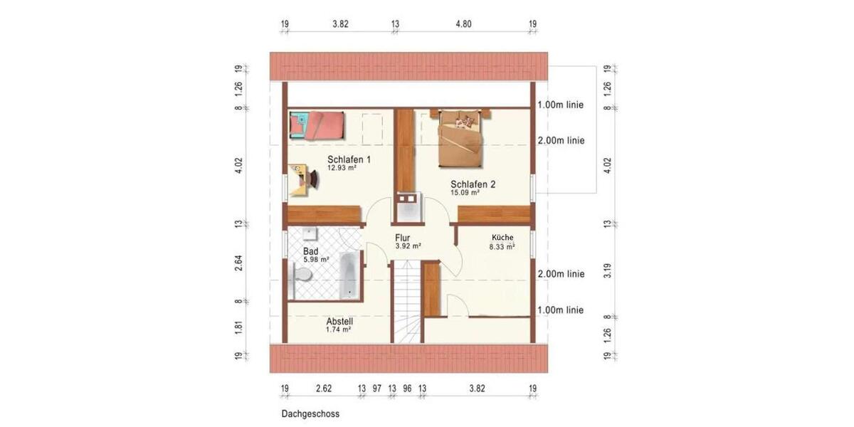 Dachgeschoßwohnung Lissendorf - 2 Zimmer, 48 m&sup2;, 340&euro; | Angebot:24700304