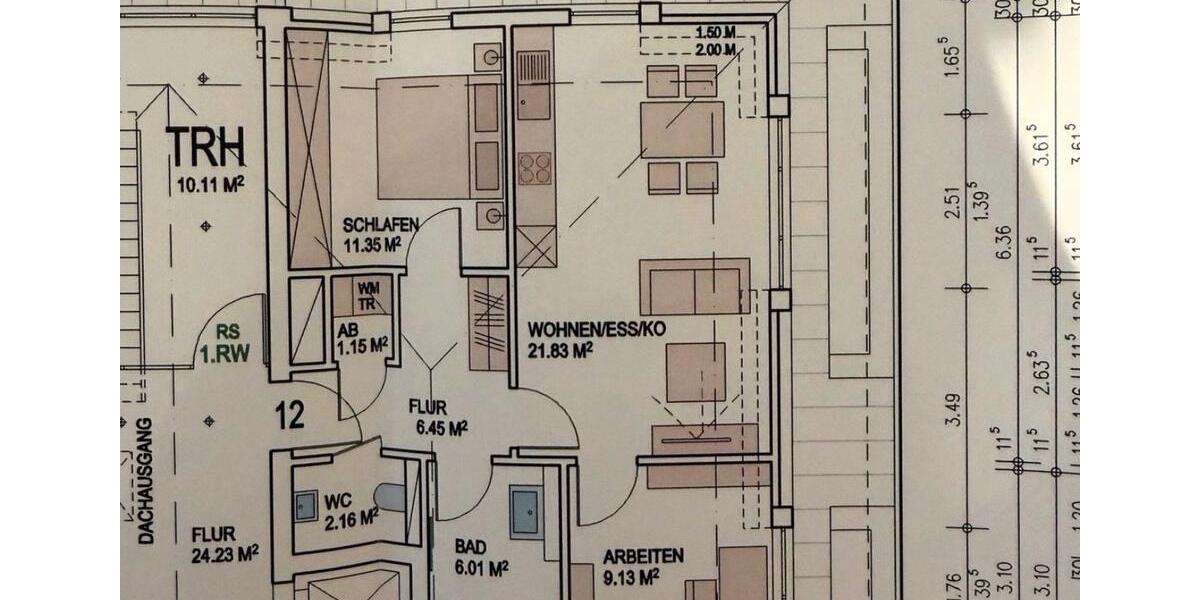Dachgeschoßwohnung Wardenburg - 2 Zimmer, 58 m&sup2;, 915&euro; | Angebot:25431020