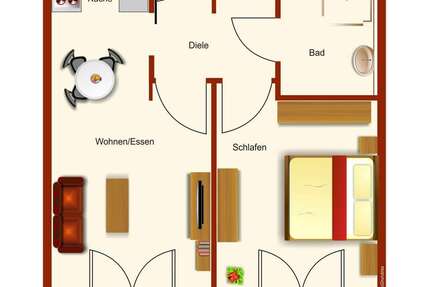 Wohnung zum Mieten in Karlsruhe 800 € 59.53 m² 2 zimmer
