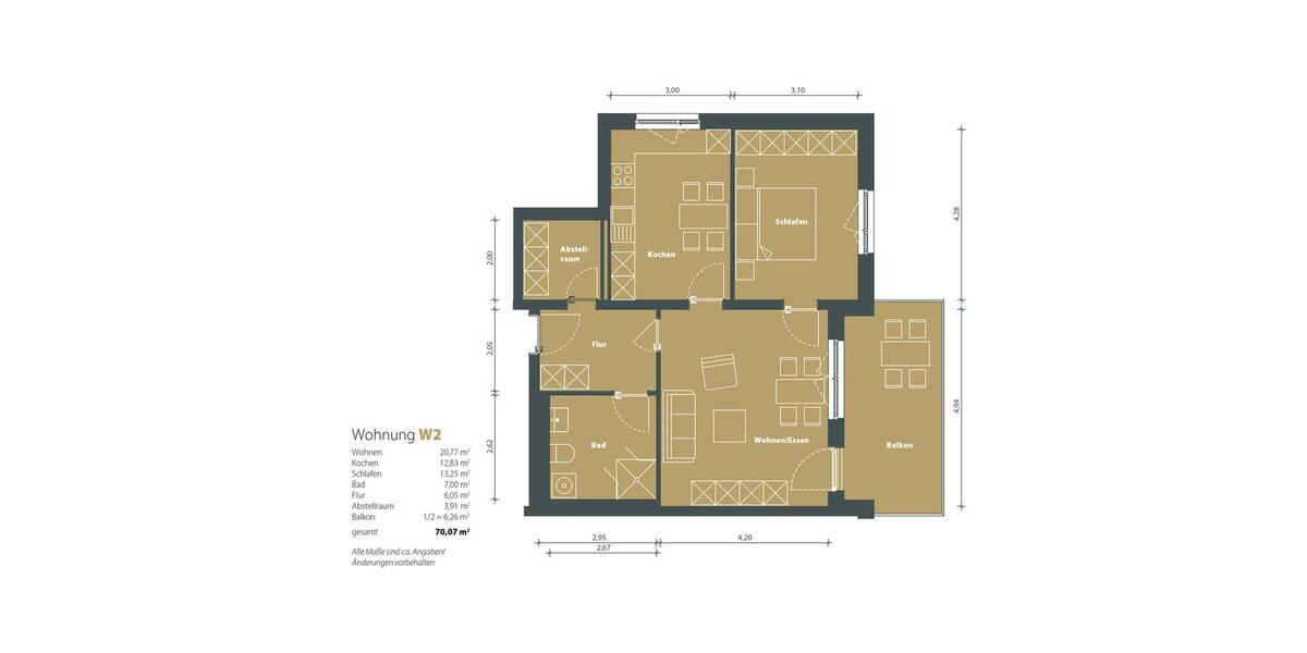 Erdgeschoßwohnung Gera Lusan - 2 Zimmer, 70 m&sup2;, 981&euro; | Angebot:25472408