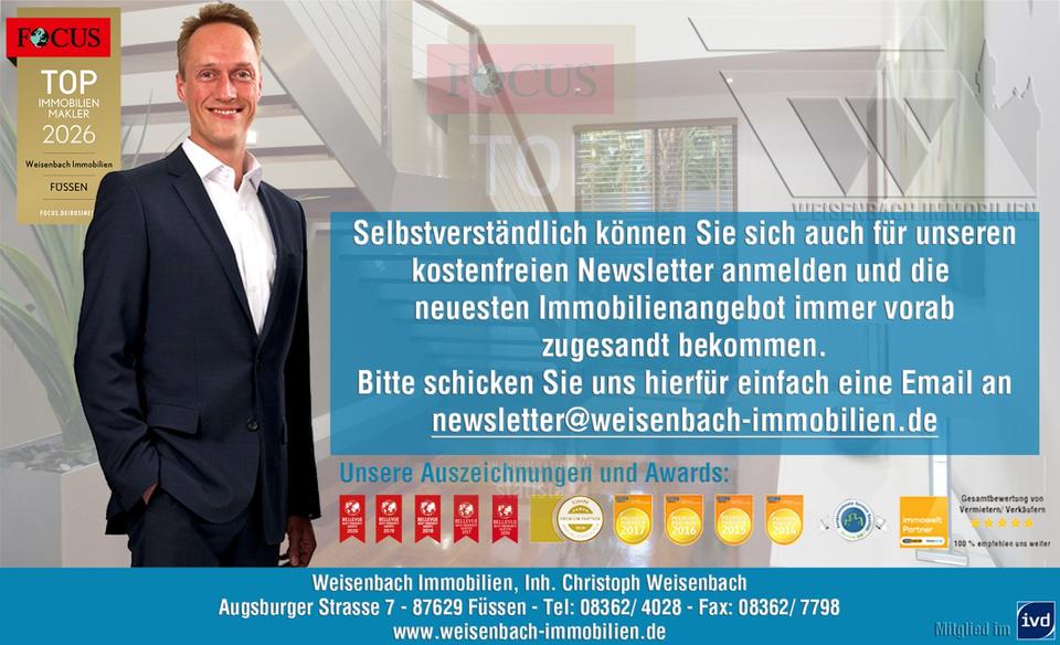 Etagenwohnung Füssen - 3 Zimmer, 79 m&sup2;, 760&euro; | Angebot:25765708