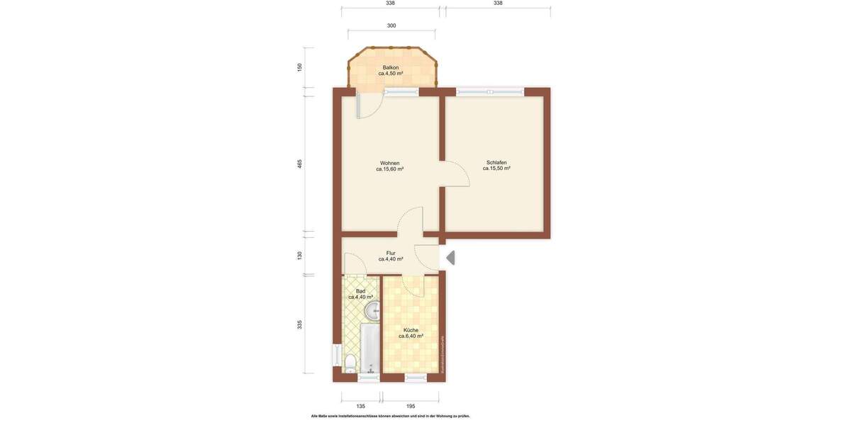 Etagenwohnung Weißwasser/O.L. O.L. - 2 Zimmer, 49 m&sup2;, 274&euro; | Angebot:26752115