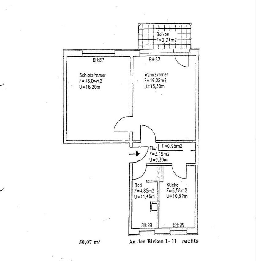 Zossen OT Wünsdorf, An den Birken 3 2-Zimmer Wohnung mit Balkon ab sofort zu vermieten