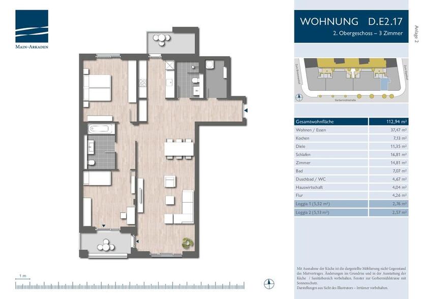 Große 3-Zimmer-Wohnung mit 2 Balkonen zimmer