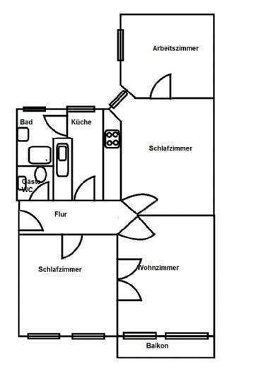 Etagenwohnung Stralsund Tribseer Vorstadt - 4 Zimmer, 103 m&sup2;, 980&euro; | Angebot:24822002