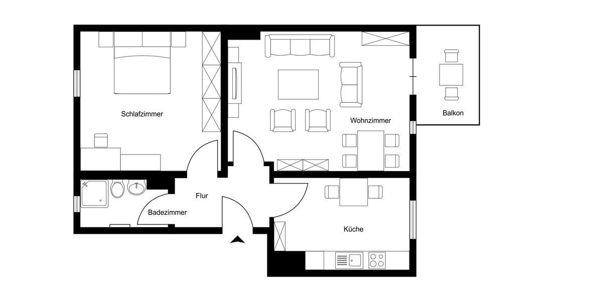 SEMMELHAACK: Erstbezug! Sanierte 2-Zimmer Wohnung mit Balkon 2 zimmer