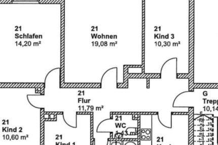Wohnung Kassel Niederzwehren - 5 Zimmer, 86 m&sup2;, 900&euro; | Angebot:24562509