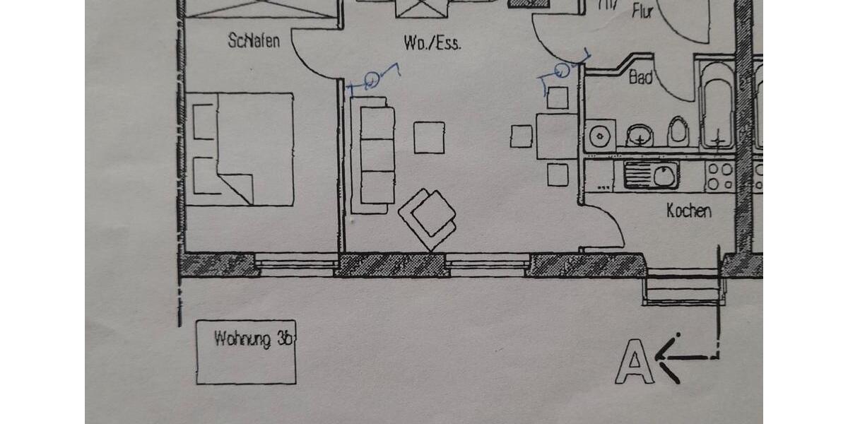 Etagenwohnung Würzburg Frauenland - 2 Zimmer, 47 m&sup2;, 650&euro; | Angebot:25257460