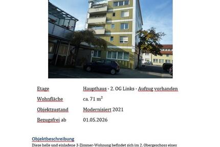 Wohnung Kaufbeuren - 3 Zimmer, 71 m&sup2;, 890&euro; | Angebot:25078960