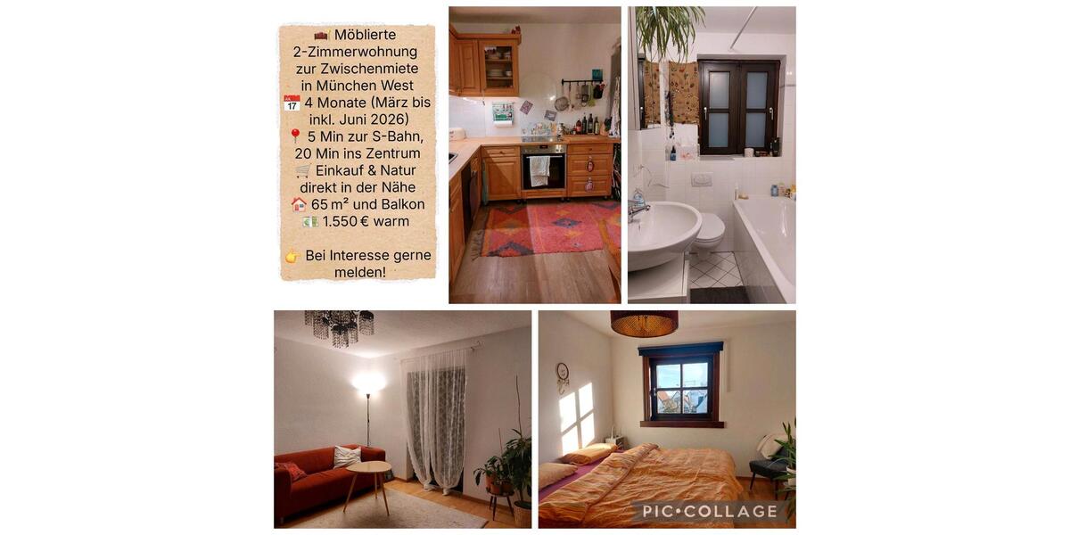 Möblierte 2-Zimmer-Wohnung zur Zwischenmiete im Münchner Westen 2 zimmer