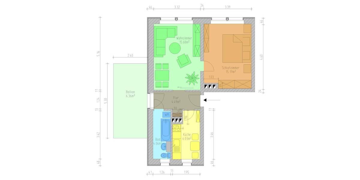 Etagenwohnung Wilkau-Haßlau Haßlau - 2 Zimmer, 52 m&sup2;, 335&euro; | Angebot:26799458
