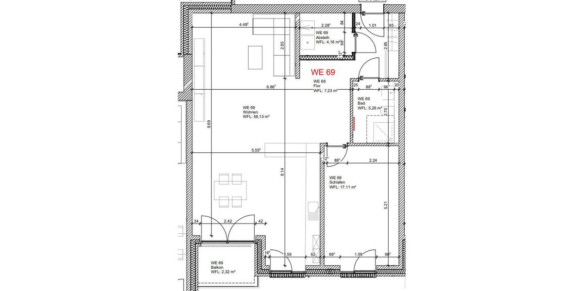 Etagenwohnung Osnabrück Eversburg - 2 Zimmer, 94 m&sup2;, 1.410&euro; | Angebot:26644533