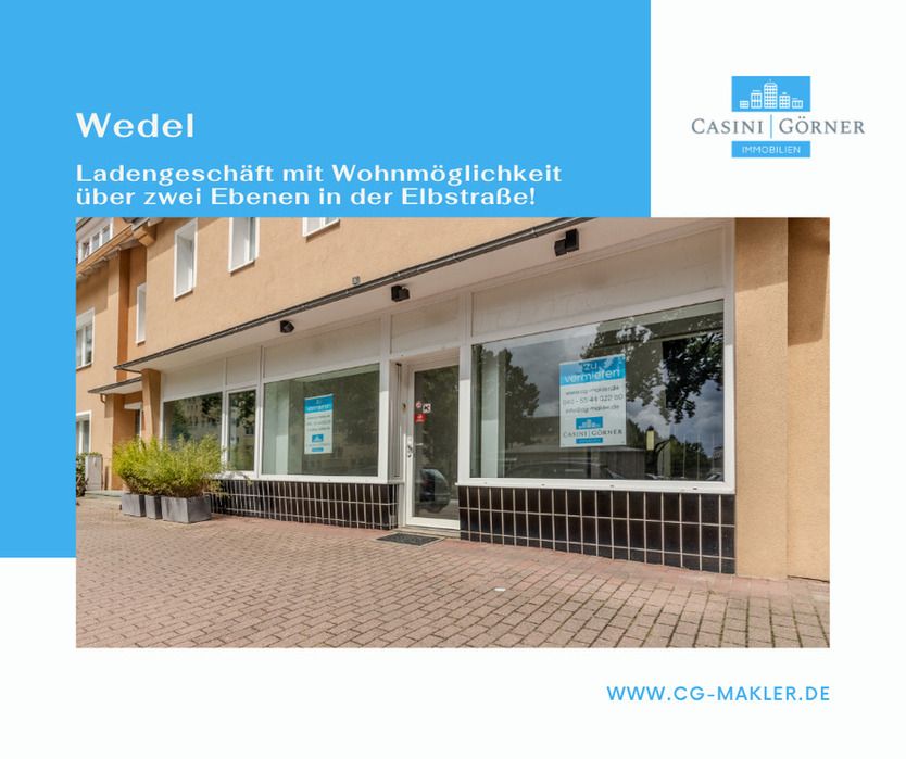 Gewerbemietvertrag: Ladengeschäft (EG) mit Wohnmöglichkeit (OG) über zwei Ebenen in der Elbstraße!