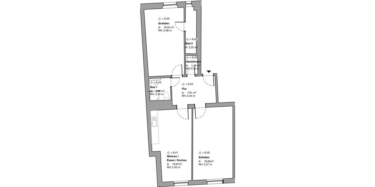 Etagenwohnung Bärnau - 3 Zimmer, 68 m&sup2;, 555&euro; | Angebot:26649468