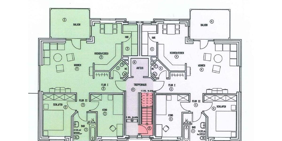 Etagenwohnung Schortens - 3 Zimmer, 90 m&sup2;, 950&euro; | Angebot:26013278