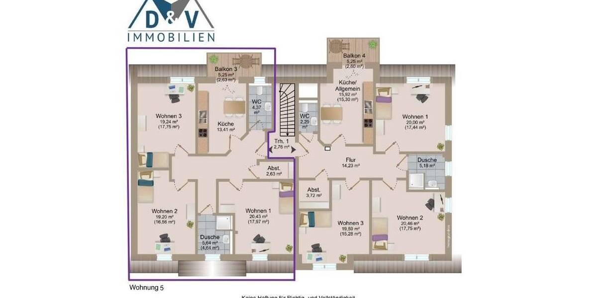 Etagenwohnung Heide - 3 Zimmer, 100 m&sup2;, 980&euro; | Angebot:25819087