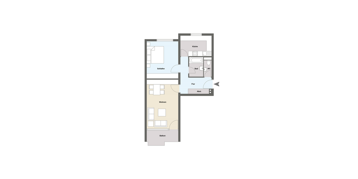 Etagenwohnung Nürnberg Sankt Peter - 2 Zimmer, 60 m&sup2;, 690&euro; | Angebot:26951617
