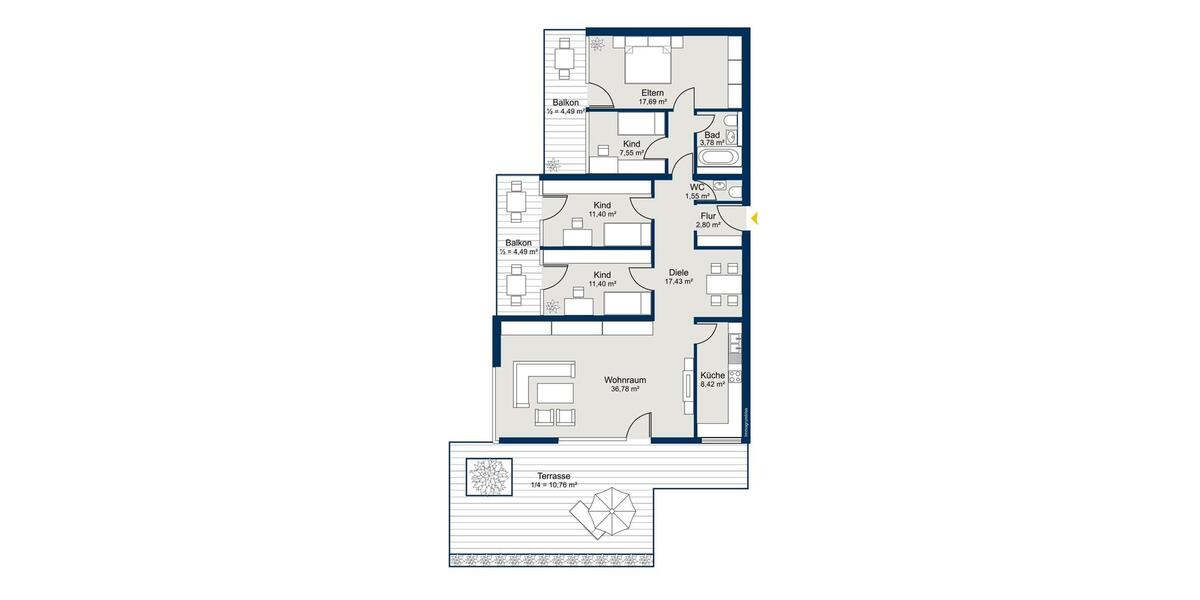 Dachgeschoßwohnung Ingolstadt Münchener Straße - 5 Zimmer, 139 m&sup2;, 1.600&euro; | Angebot:24748001