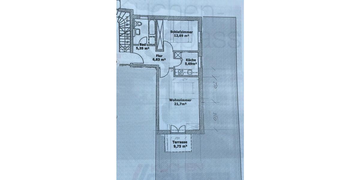 Erdgeschoßwohnung Ingolstadt - 2 Zimmer, 54 m&sup2;, 1.050&euro; | Angebot:25249675