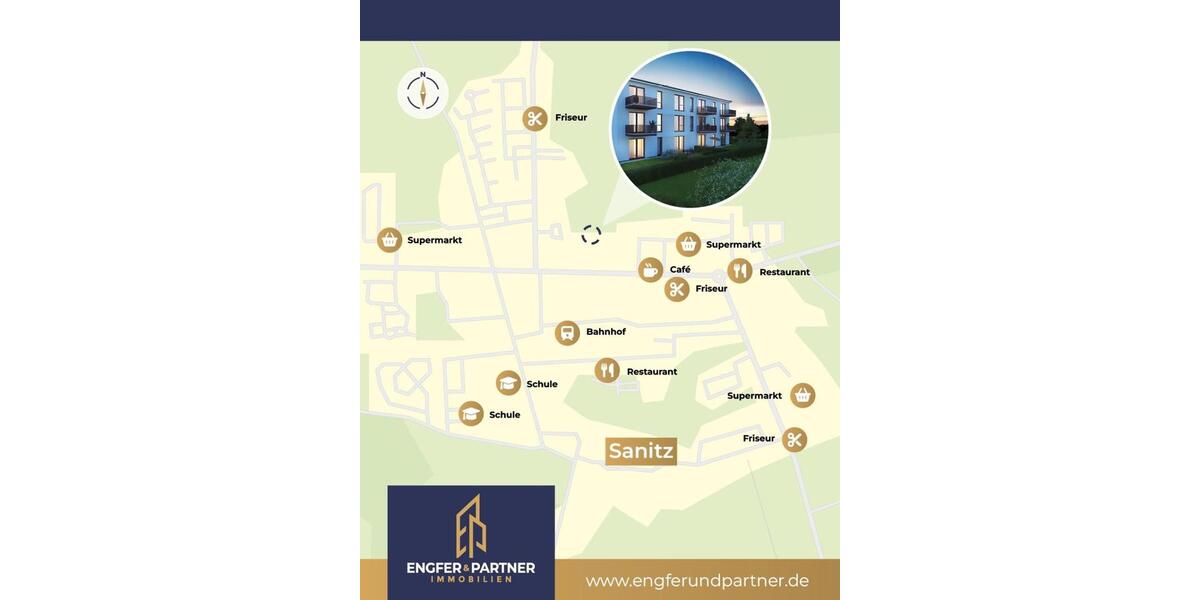 Erdgeschoßwohnung Sanitz - 4 Zimmer, 122 m&sup2;, 1.769&euro; | Angebot:23254443