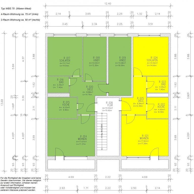 4 Zimmer Wohnung in Waren West zimmer