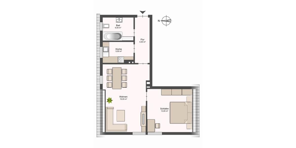 Etagenwohnung Ahlen - 2 Zimmer, 47 m&sup2;, 420&euro; | Angebot:25257679