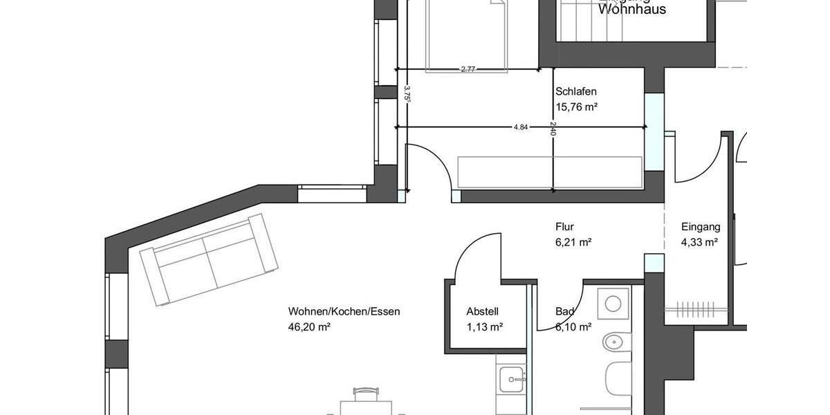 Erdgeschoßwohnung Leutkirch im Allgäu - 2 Zimmer, 80 m&sup2;, 890&euro; | Angebot:23508877