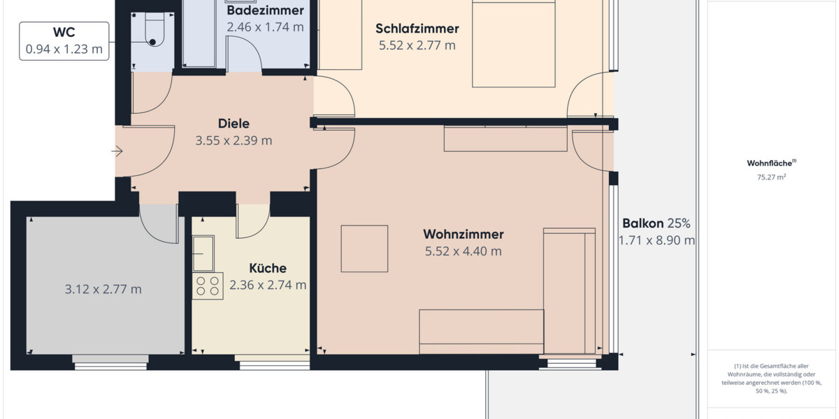 Etagenwohnung Bad Wiessee - 3 Zimmer, 75 m&sup2;, 1.200&euro; | Angebot:25708184
