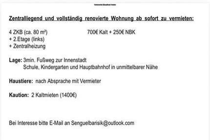 Wohnung Zweibrücken - 4 Zimmer, 80 m&sup2;, 700&euro; | Angebot:24692113