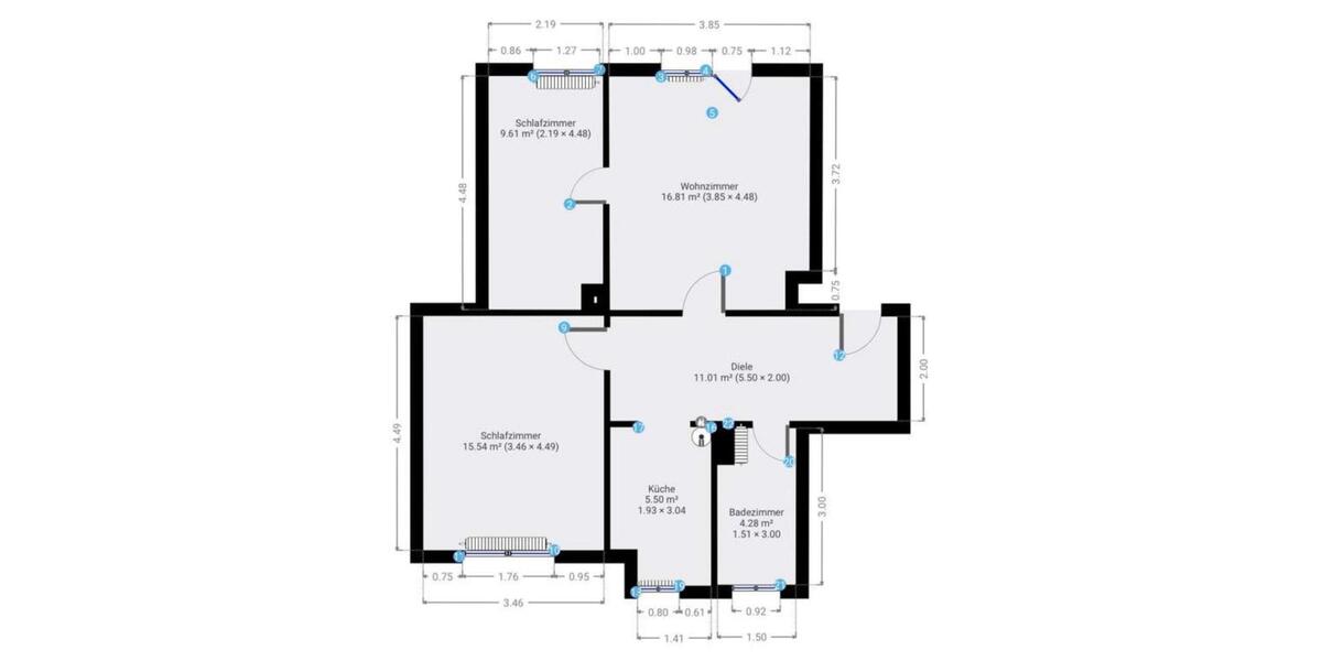 Etagenwohnung Thale - 3 Zimmer, 60 m&sup2;, 450&euro; | Angebot:24878574
