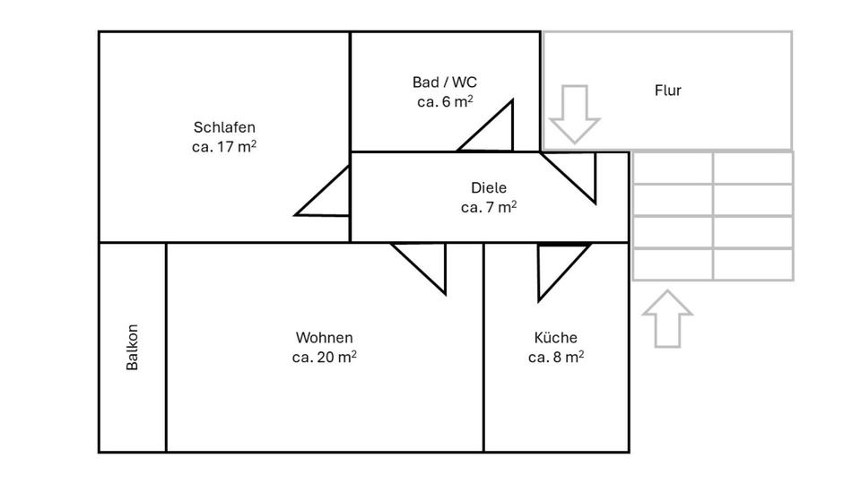 Hochparterre Albbruck - 2 Zimmer, 59 m&sup2;, 570&euro; | Angebot:25237152