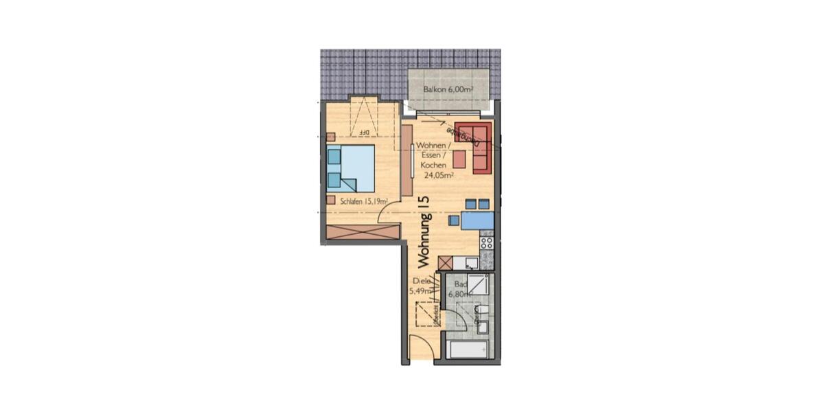 Dachgeschoßwohnung Herrenberg - 2 Zimmer, 54 m&sup2;, 1.000&euro; | Angebot:24737999