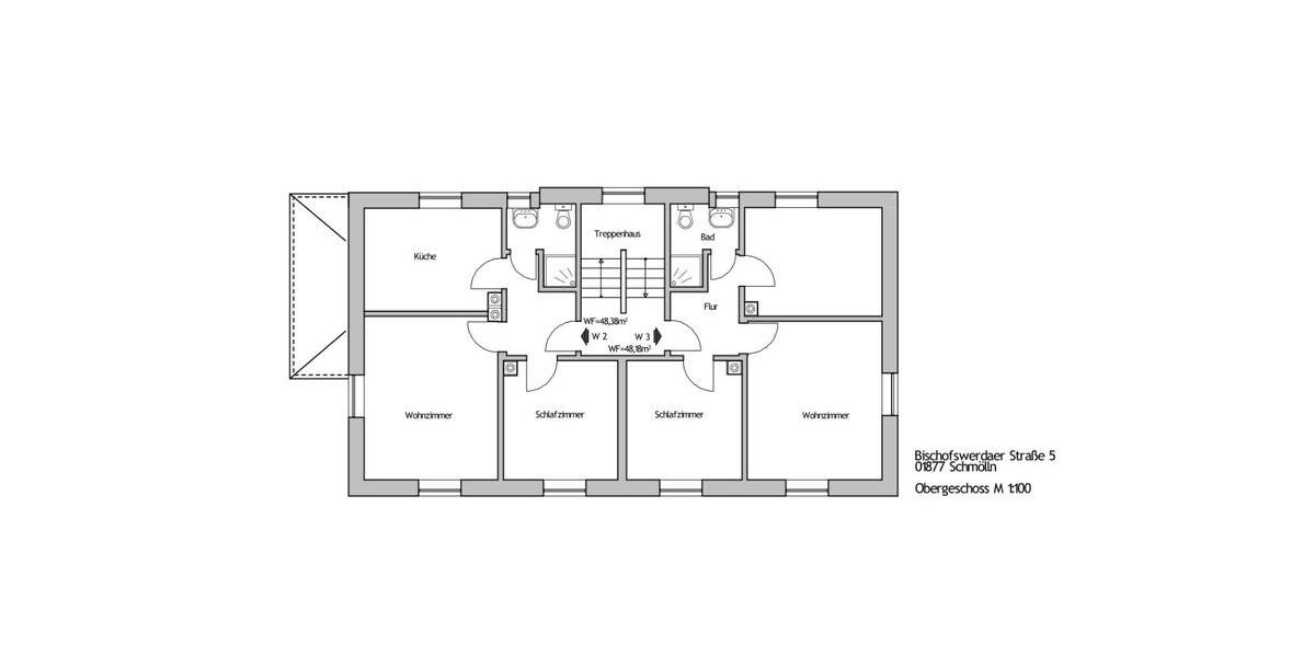 Etagenwohnung Bischofswerda - 5 Zimmer, 101 m&sup2;, 535&euro; | Angebot:25803752