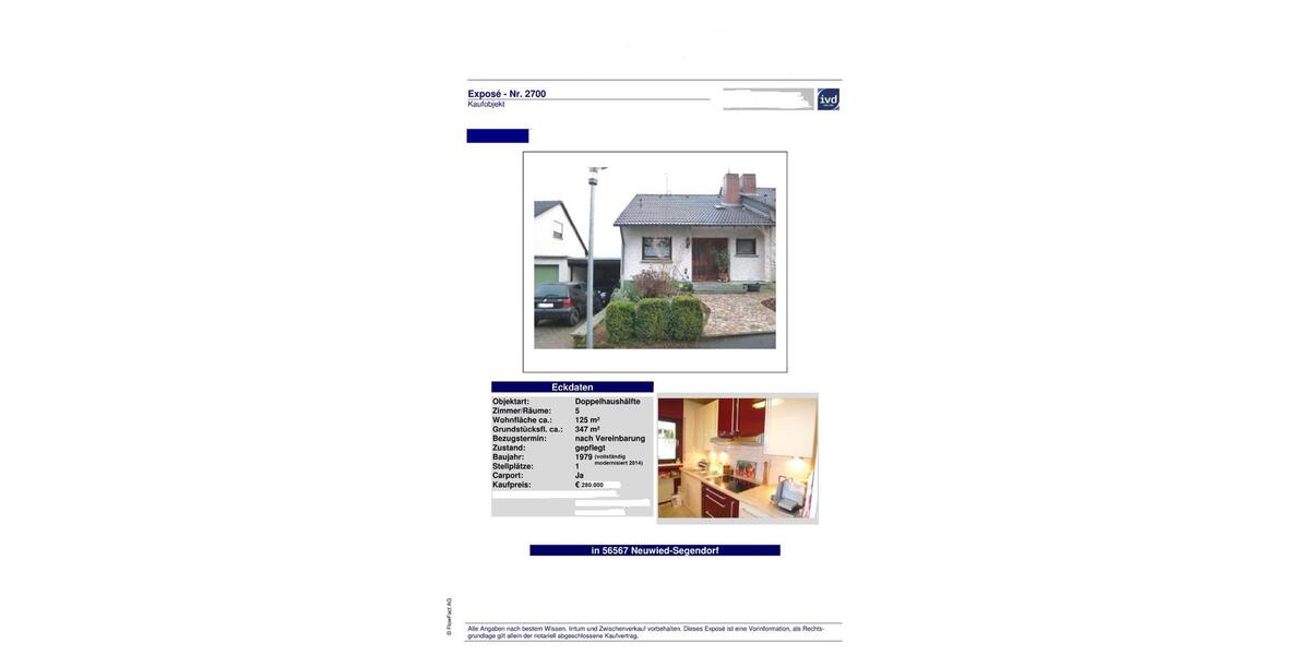 Etagenwohnung Neuwied Feldkirchen - 3 Zimmer, 390&euro; | Angebot:23574447