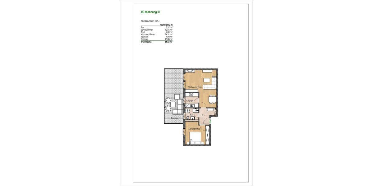 Etagenwohnung Regensburg Innenstadt - 2 Zimmer, 64 m&sup2;, 1.350&euro; | Angebot:26105683