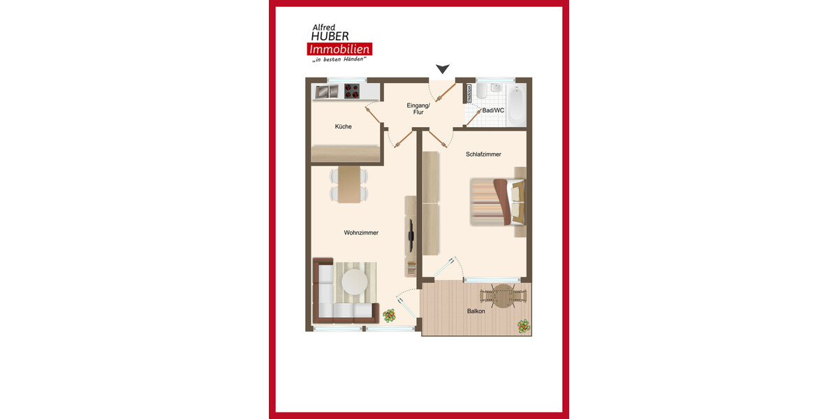 2 Zimmer Mietwohnung mit schönem Bergblick in 83410 Laufen - frei ab 01.09.2026 - Aufzug vorhanden - Etagenwohnung Laufen Laufen | Angebot:26988609