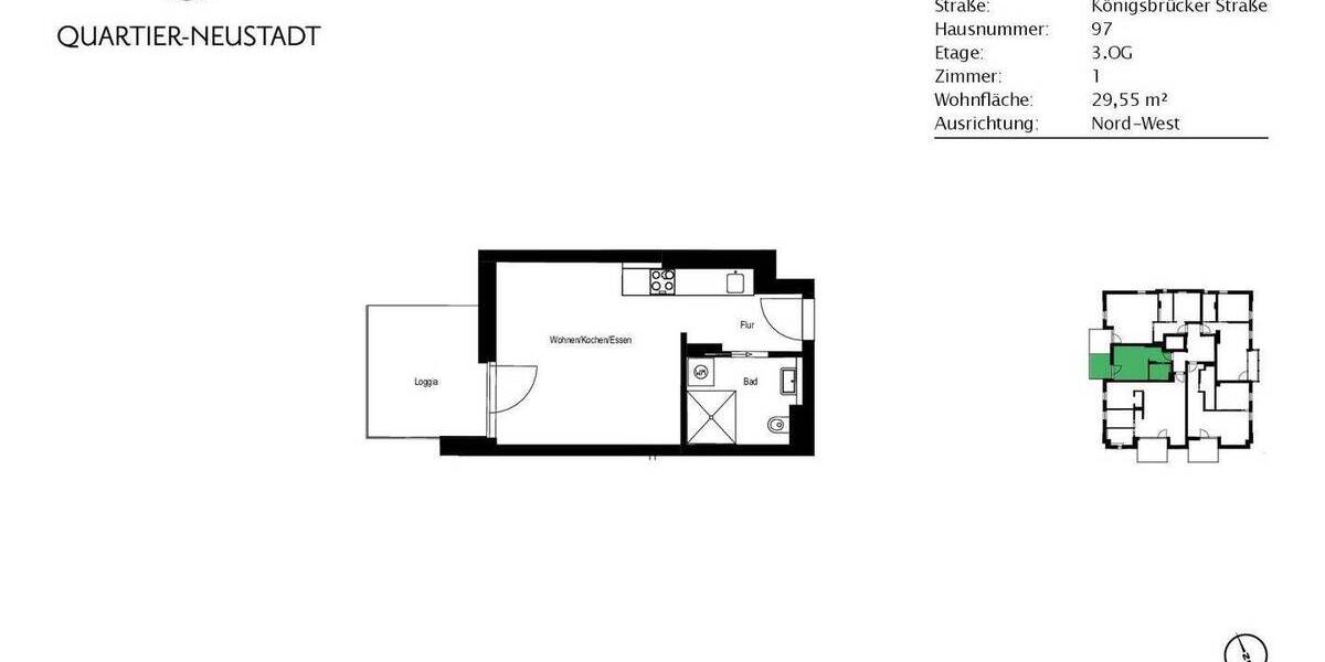 Gemütliche Singlewohnung mit Balkon und Einbauküche wartet auf Sie! 1 zimmer