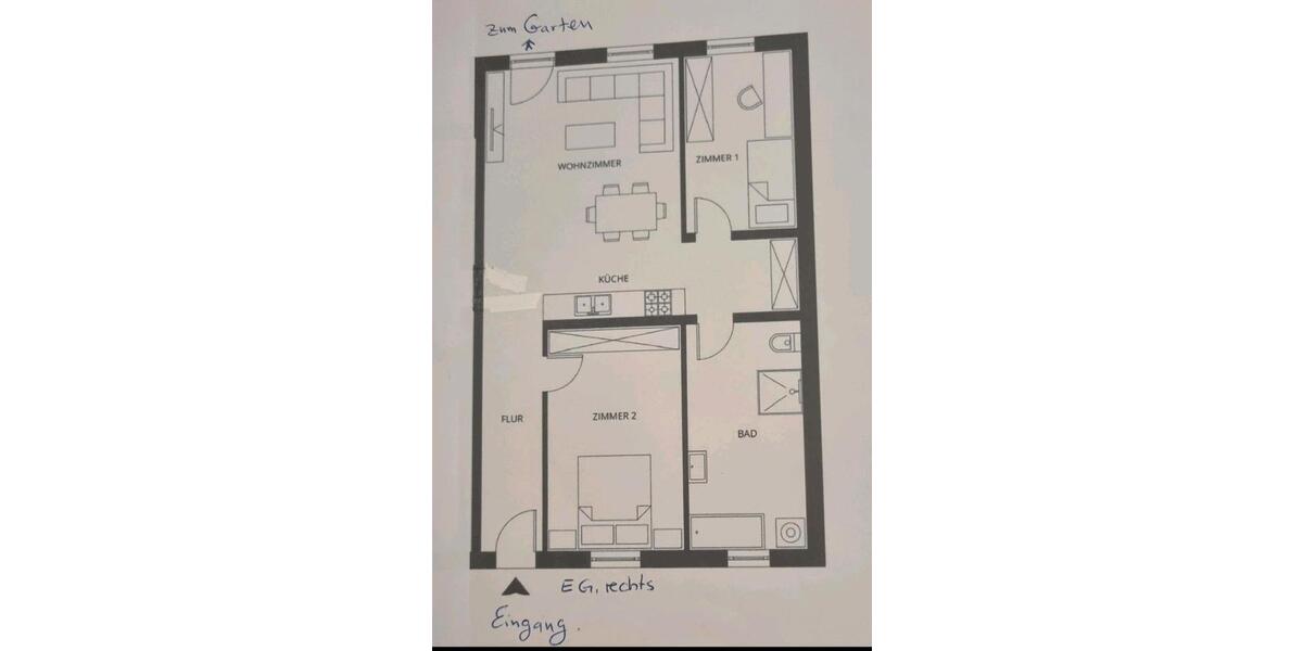 Erdgeschoßwohnung Freiberg - 3 Zimmer, 85 m&sup2;, 555&euro; | Angebot:25812311