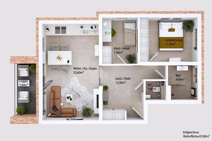 Moderne 3-Zimmer-EG-Wohnung Eschweiler Dürwiss-kernsaniert! 3 zimmer