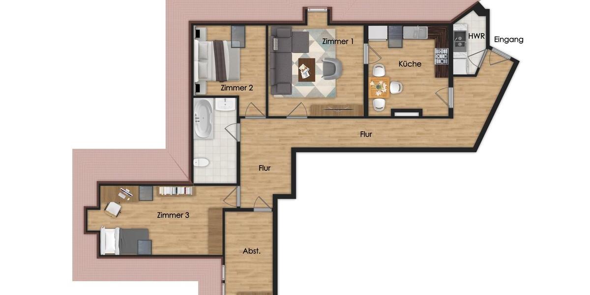 Dachgeschoßwohnung Naumburg (Saale) - 3 Zimmer, 79 m&sup2;, 500&euro; | Angebot:25719590