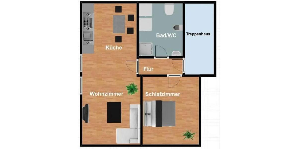 Dachgeschoßwohnung Bad Nauheim - 2 Zimmer, 49 m&sup2;, 690&euro; | Angebot:26286556