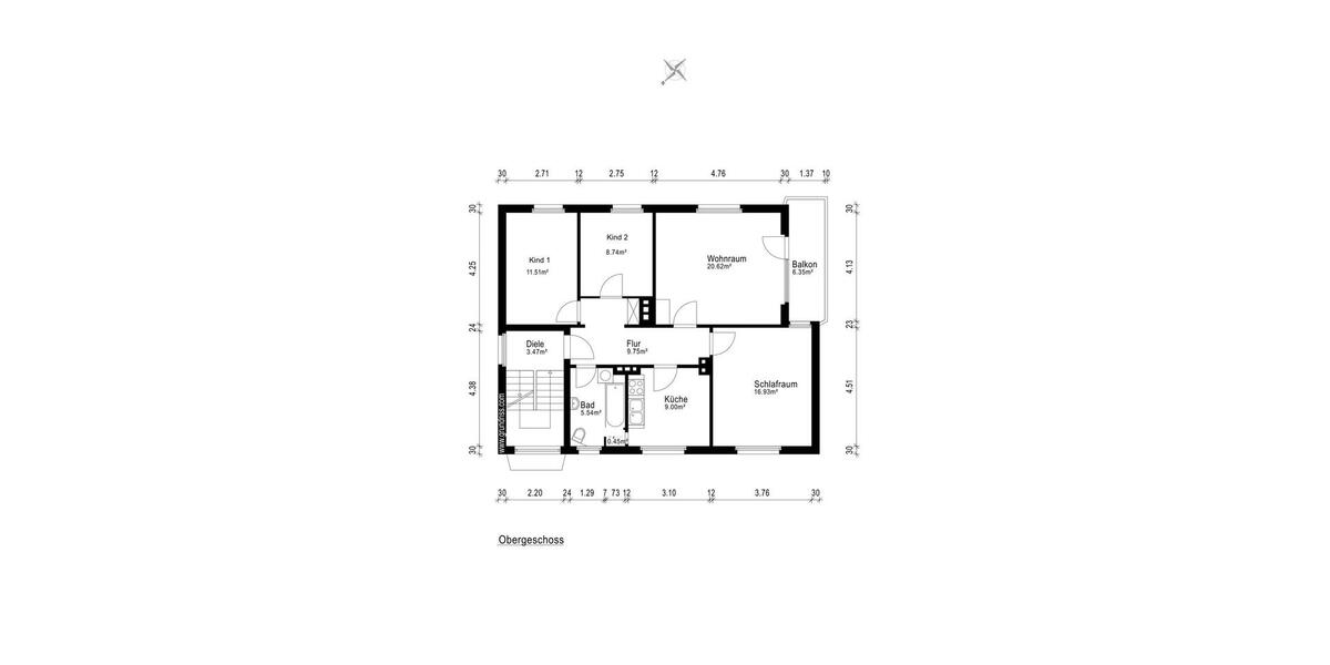 Etagenwohnung Uelzen - 5 Zimmer, 90 m&sup2;, 1.350&euro; | Angebot:26033157