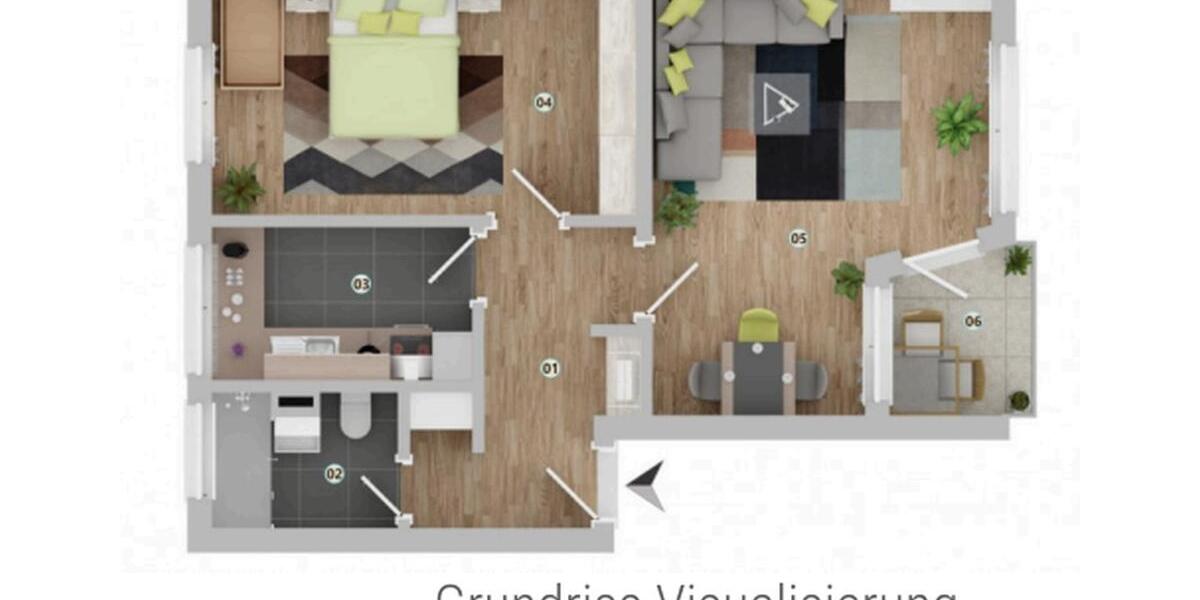 Erdgeschoßwohnung Bremen Osterholz - 2 Zimmer, 52 m&sup2;, 775&euro; | Angebot:26635185