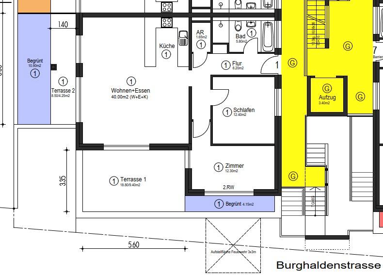Erdgeschoßwohnung Weinstadt - 3 Zimmer, 93 m&sup2;, 1.305&euro; | Angebot:26008063