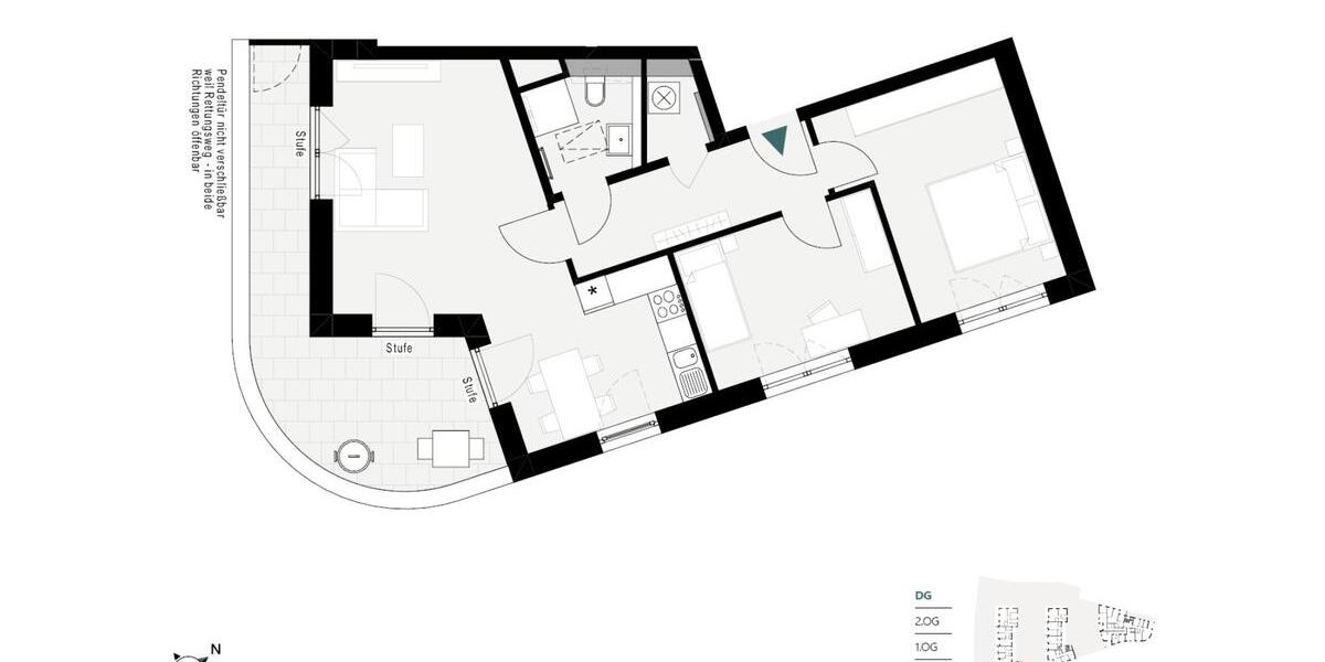 Dachgeschoßwohnung Crailsheim - 3 Zimmer, 80 m&sup2;, 1.150&euro; | Angebot:24778384