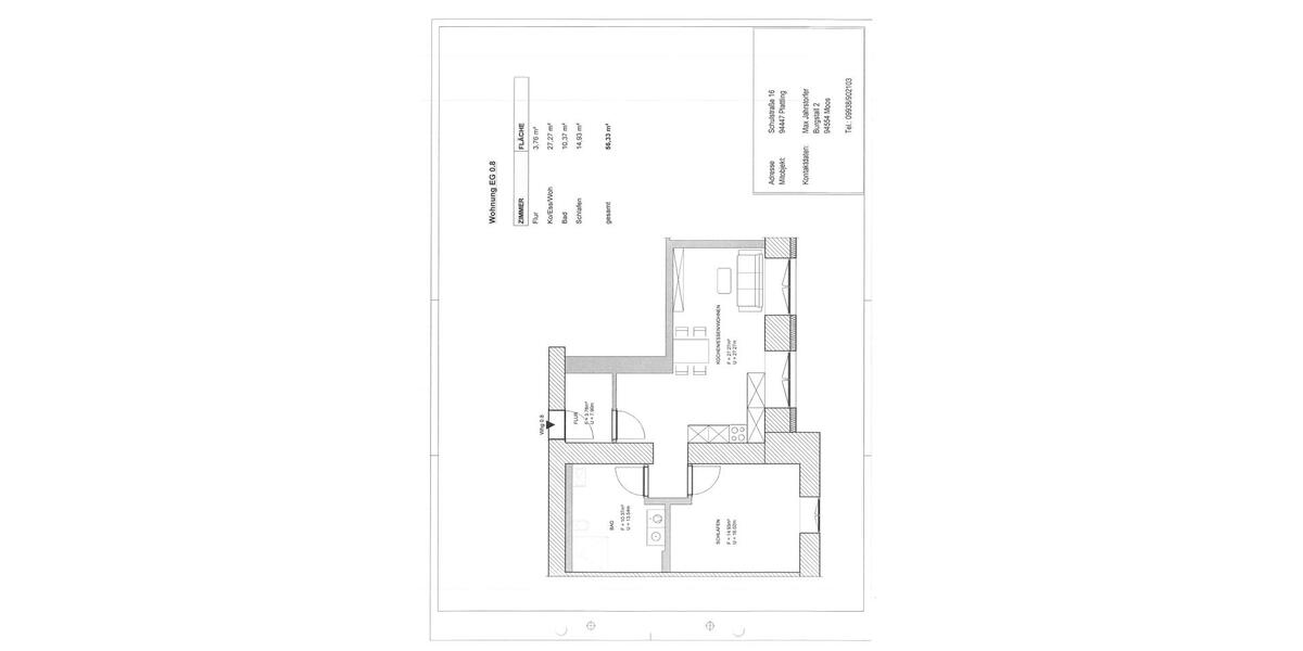 Erdgeschoßwohnung Moos - 2 Zimmer, 56 m&sup2;, 620&euro; | Angebot:24507589