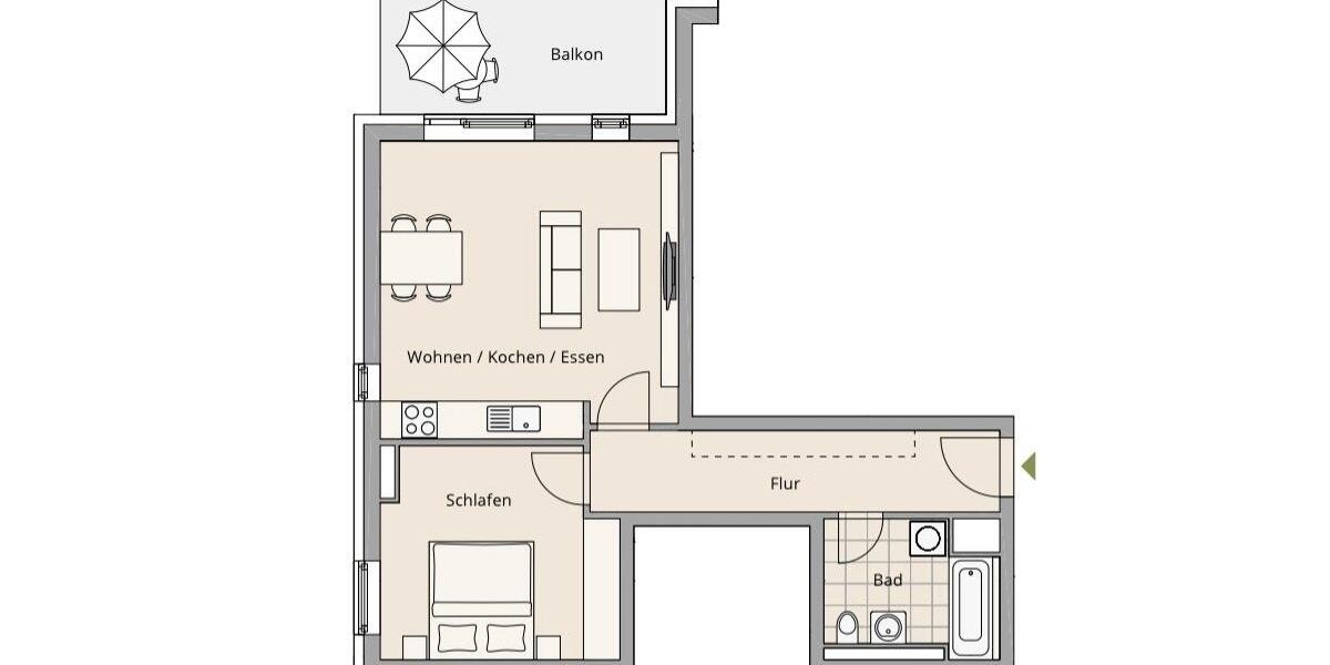 Etagenwohnung München Schwabing-Freimann - 2 Zimmer, 61 m&sup2;, 1.650&euro; | Angebot:26677269