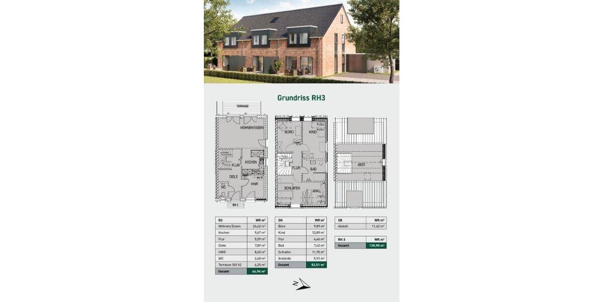 Reihenhaus Stade - 5 Zimmer, 129 m&sup2;, 1.750&euro; | Angebot:26340692