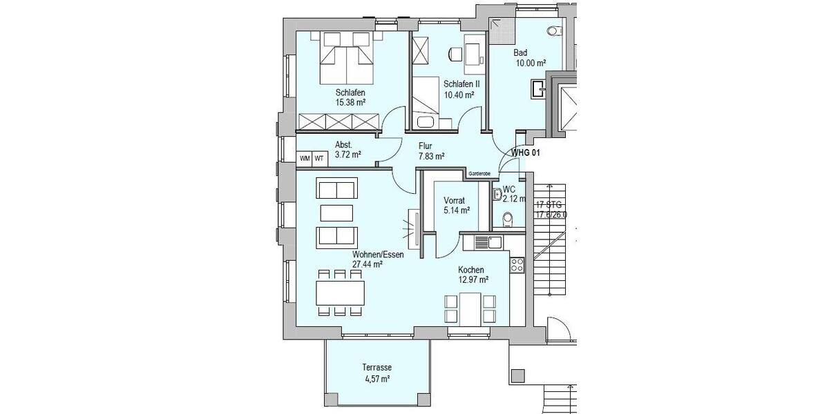 Etagenwohnung Lohne (Oldenburg) - 3 Zimmer, 99 m&sup2;, 990&euro; | Angebot:26663667