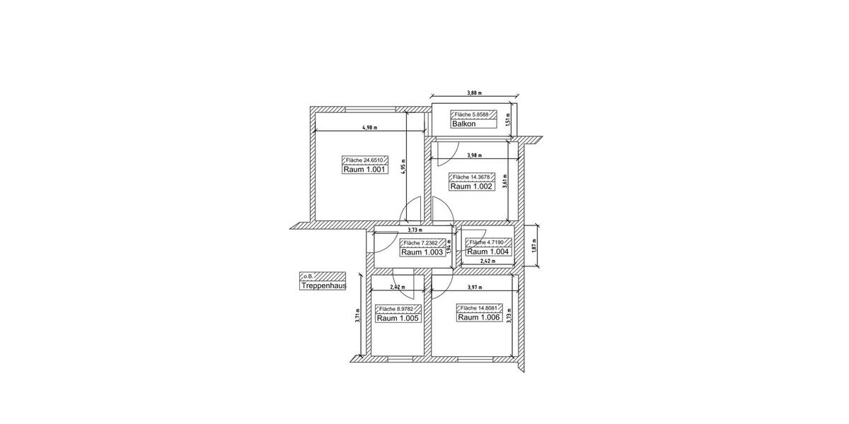 Hochparterre Braunschweig - 3 Zimmer, 77 m&sup2;, 1.400&euro; | Angebot:26294958